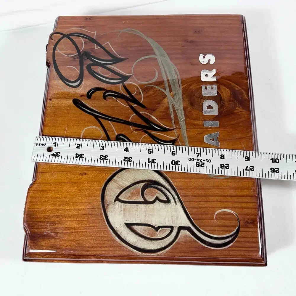 Las Vegas Raiders Glossy Wood Storage Box Rolling Tray Custom Made
